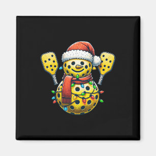 Imán Muñeco de nieve Picklell sombrero de Santa luces N