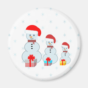 Imán muñecos de nieve y copos de nieve de Navidad