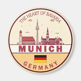 Imán Múnich Alemania City Skyline Emblem