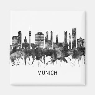 Imán Múnich Alemania Skyline BW