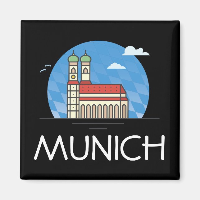 Imán Munich Alemania Viaje Vintage (Frente)