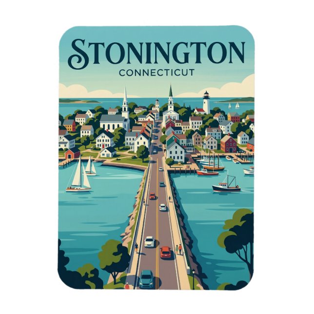 Imán Municipio de Stonington Connecticut (Vertical)