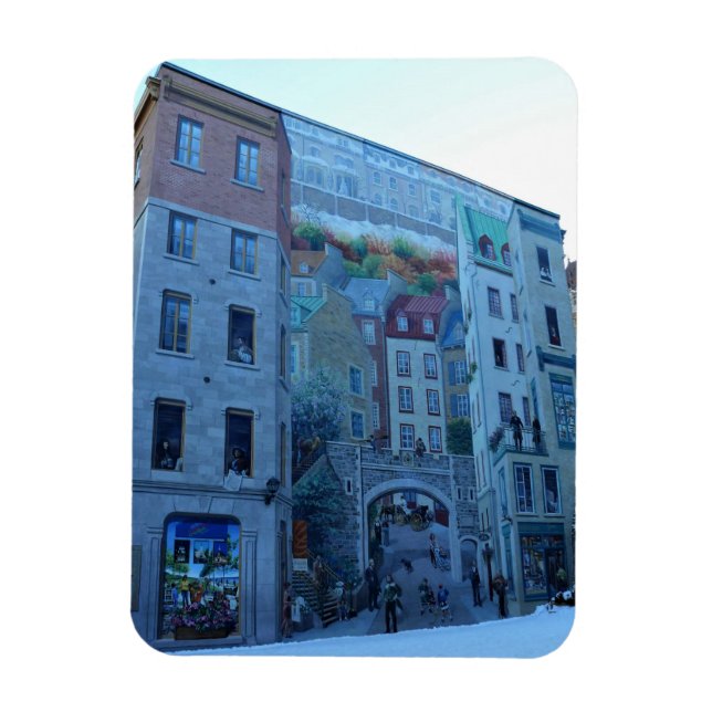 Imán Mural en Ciudad Vieja de Quebec, Quebec, Canadá (Vertical)
