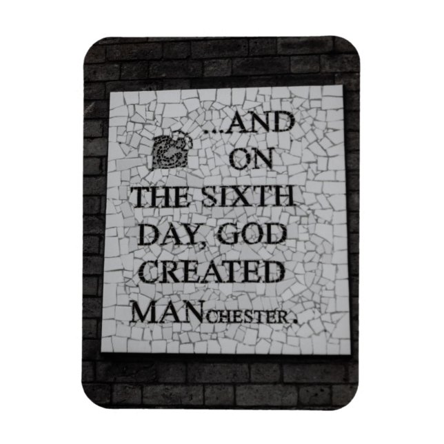 Imán Mural original de «Al sexto día» de Mánchester (Vertical)