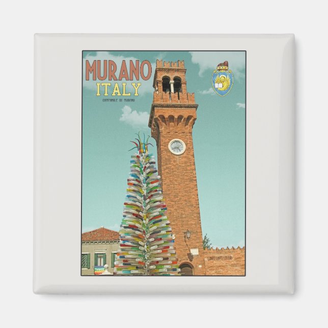 Imán Murano Camapnile y Glass Tree (Frente)