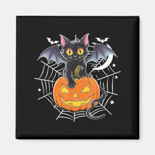 Imán Murciélago Halloween _ Gato Negro Alas de Murciéla