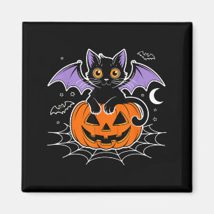 Imán Murciélago Halloween _ Gato Negro Alas de Murciéla