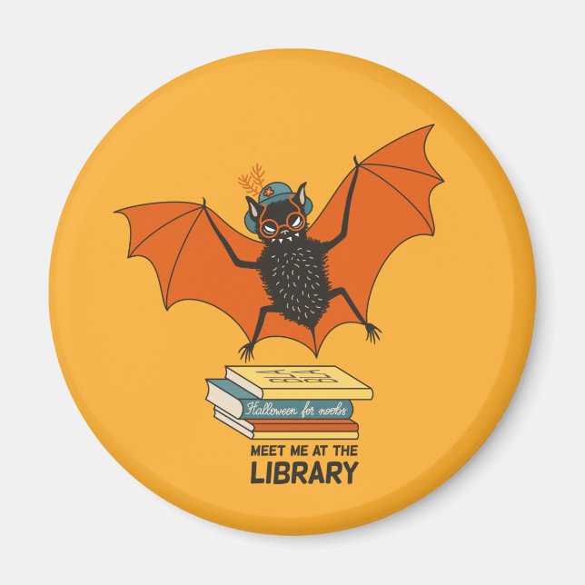 Imán Murciélago Lector | Bibliotecaria Caprichosa con L (Frente)