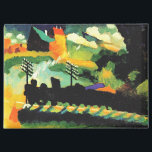 Imán Murnau: Vista con ferrocarril y castillo,<br><div class="desc">La famosa pintura de Wassily Kandinsky,  Murnau: Vista con ferrocarril y castillo,  1909.</div>