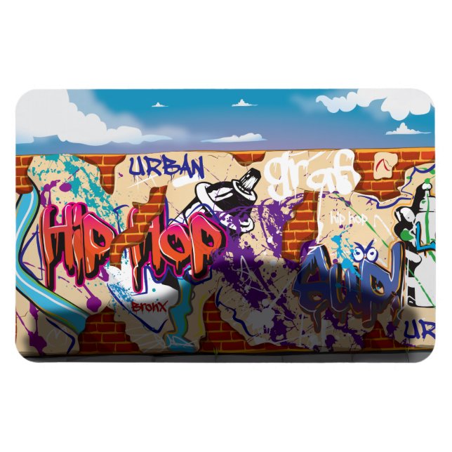 Imán Muro de graffiti de hip hop urbano. (Horizontal)