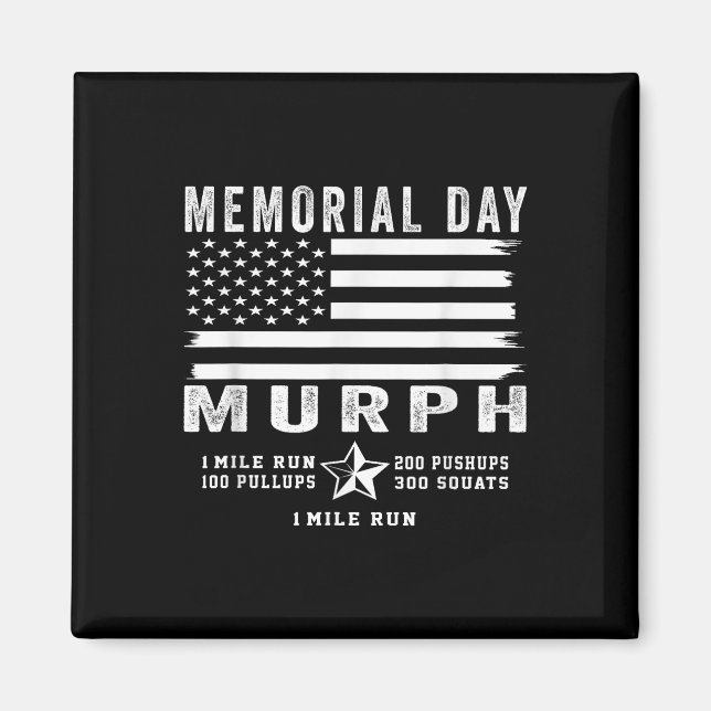 Imán Murph Challenge Memorial Day Workout Gym Bandera d (Frente)