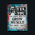 Imán Músculo creciente - Publicidad de cosecha divertid<br><div class="desc">Un caprichoso y falso anuncio de un periódico victoriano de época para "Aprender a cultivar el músculo".</div>