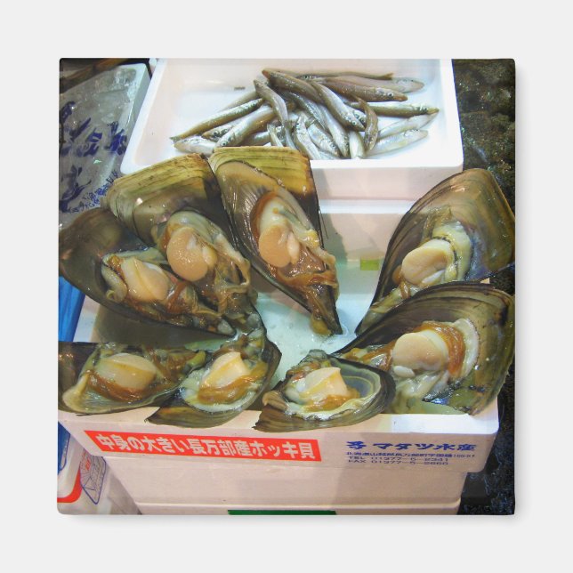 Imán Muselas gigantes Tsukiji Fish Market, Tokio, Japón (Frente)