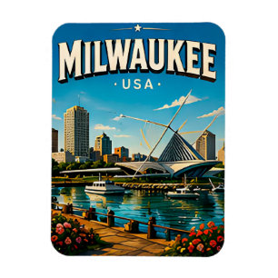 Imán Museo de Milwaukee en la orilla del lago