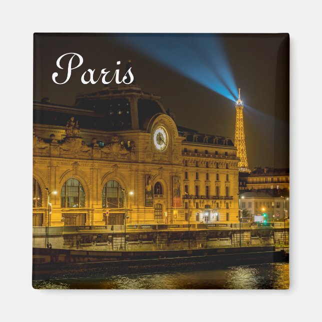 Imán Museo de Orsay en París por la noche (Frente)