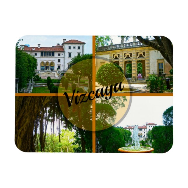 Imán Museo Vizcaya y Jardín Botánico Miami Florida (Horizontal)