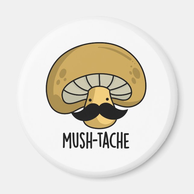 Imán Mush-tache Funny Mustache Mushroom Pun (Frente)