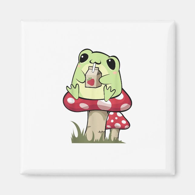 Imán Mushroom Frog Goblincore Mycology Creative Style (Frente)