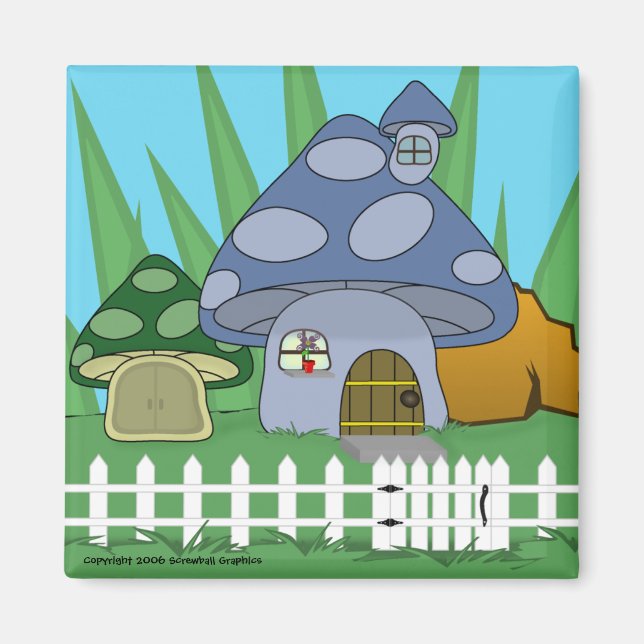 Imán Mushroom House Magnet (Frente)