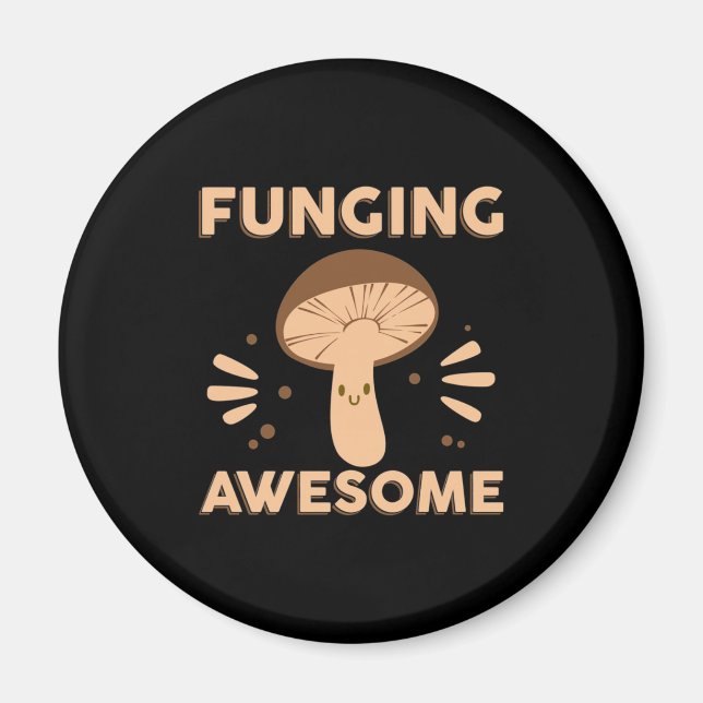 Imán Mushroom Hunter Funginf Awesome (Frente)