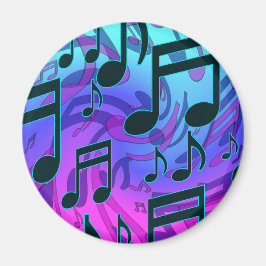 Imán Music Notes Blue Purple Aqua Pattern