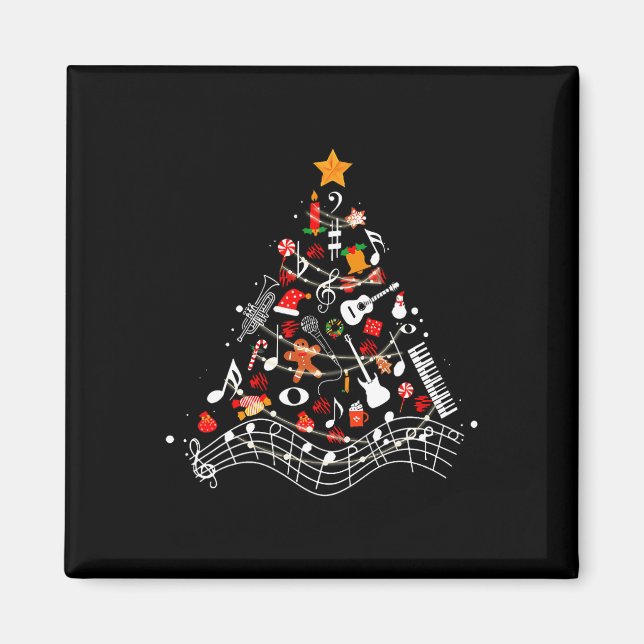 Imán Music Notes Christmas Tree Musical Teacher Music X (Frente)