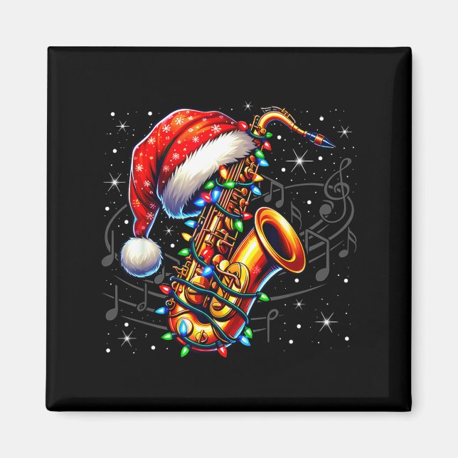 Imán Music Notes Treble Clef Christmas Saxophone Jazz M (Frente)