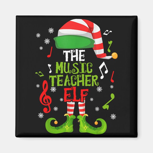 Imán Music Teacher Elf Christmas Family Matching Xmas G (Frente)