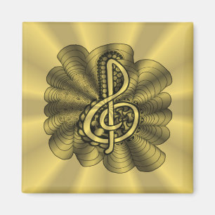 Imán Music Treble Clef Gold Personalizado