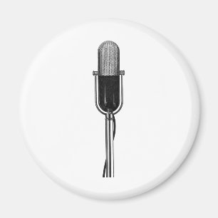 Imán Música antigua, micrófono retro anticuado