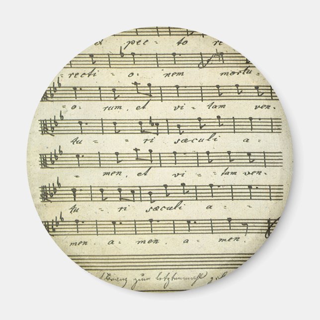 Imán Música de hojas antiguas, puntuación musical de 18 (Frente)