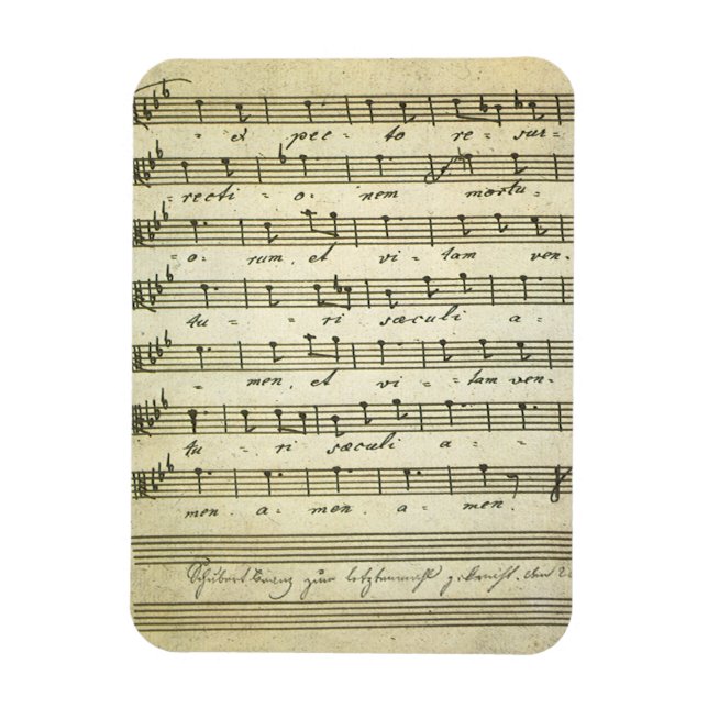 Imán Música de hojas antiguas, puntuación musical de 18 (Vertical)