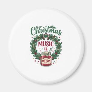 Imán Música de Navidad Es Tarro de Mermelada Corona de