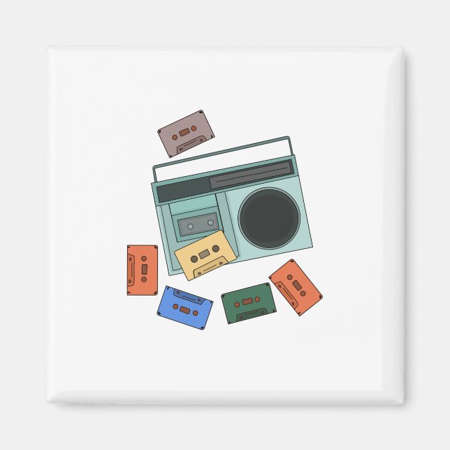 Imán Música de Retro Vintage 80 (Frente)