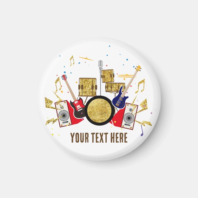 Imán música fiesta guitarra drum set musical (Frente)