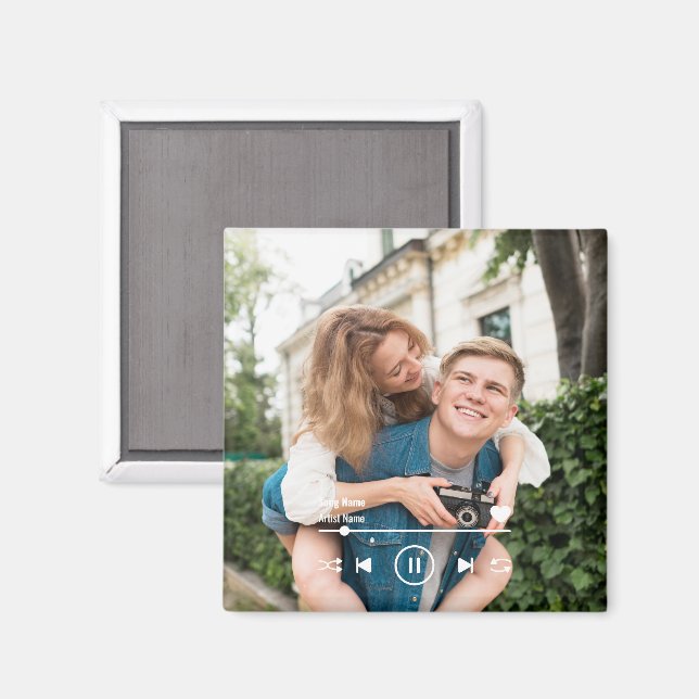 Imán Música Personalizada Foto Personalizada Nevera Par (Anverso/Reverso)
