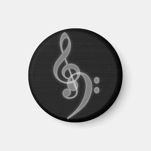 Imán Música - Treble and Bass Clef - Round Magnet (Frente)