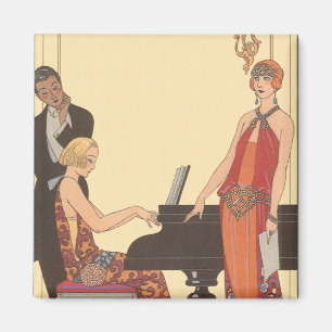 Imán Música vintage, cantante de música Art Deco pianis
