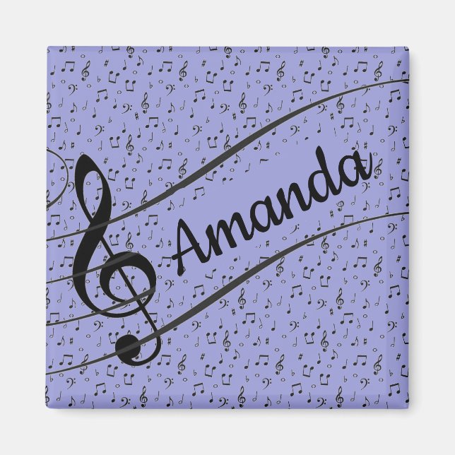 Imán Musical Negro personalizado   (Frente)