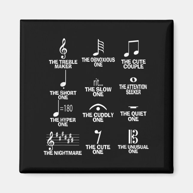 Imán Musical Notes Symbol Definition Humor Funny Christ (Frente)