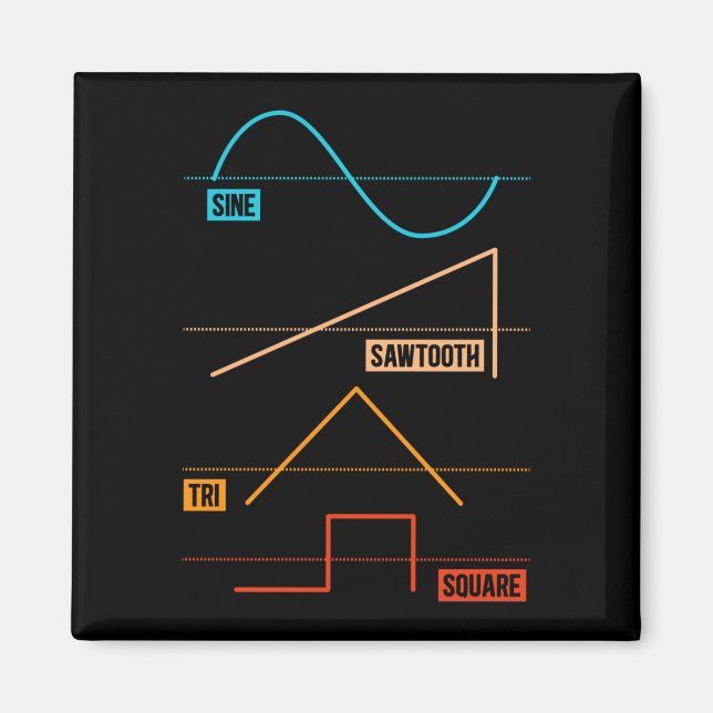 Imán Músico análogo de la forma de onda de época (Frente)