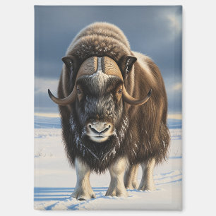 Imán Muskox en el Parque Nacional de Aulavik, Canadá