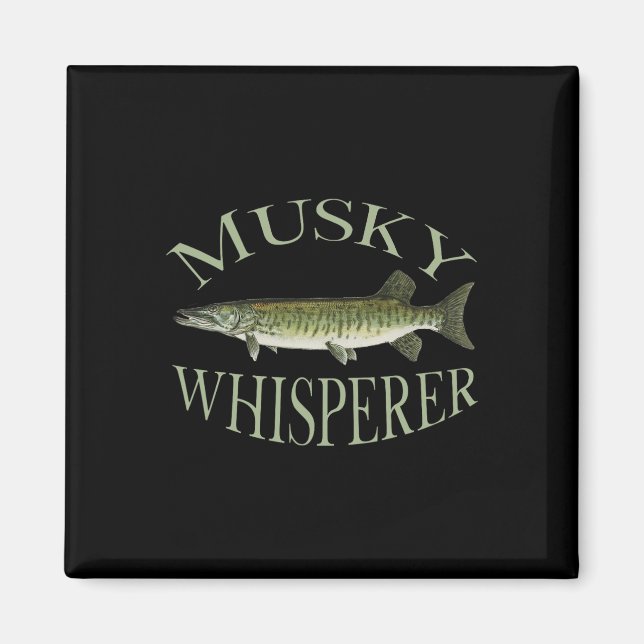 Imán Musky Muskellune Ilustracion de pescado (Frente)
