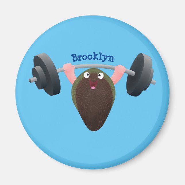 Imán Mussel gracioso trabajando en ilustracion personal (Frente)