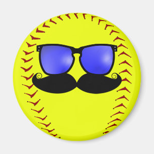 Imán Mustache Fastpitch Softball Magnet