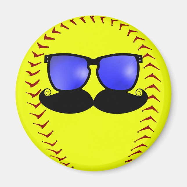 Imán Mustache Fastpitch Softball Magnet (Frente)