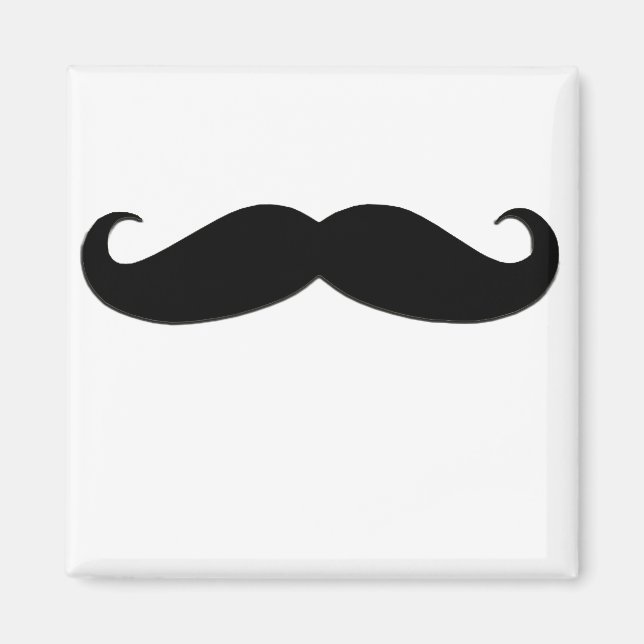 Imán Mustache negro o bigote negro para regalos diverti (Frente)