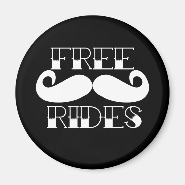 Imán Mustache Rides gratis (Frente)