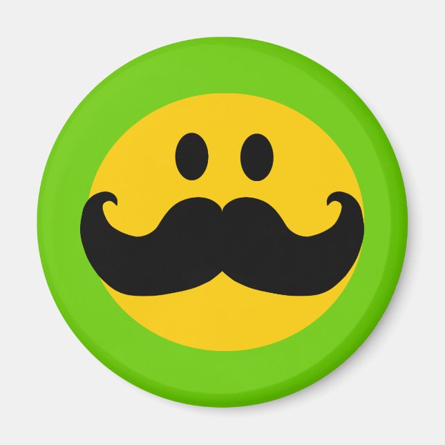 Imán Mustache Yellow Happy Face (Frente)