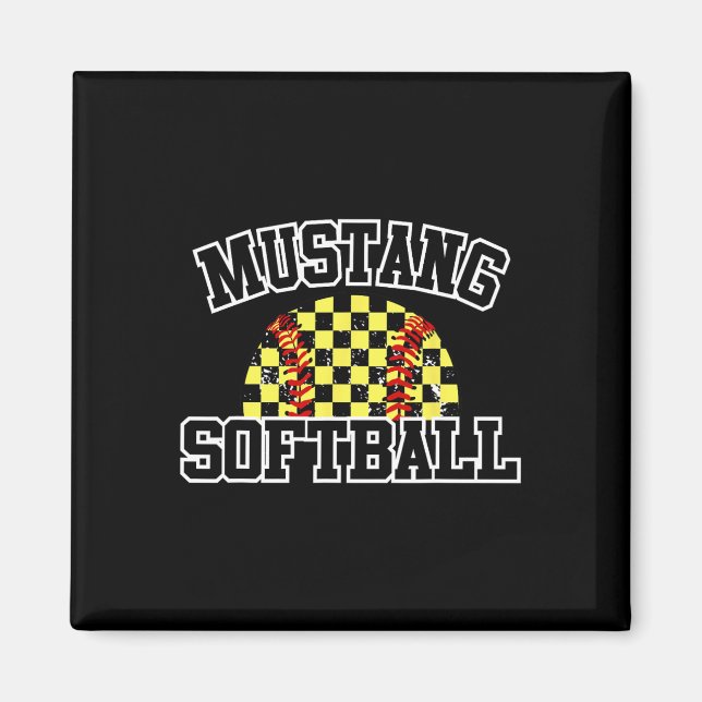 Imán Mustangs Softll Mamá Mustangs Espíritu Escolar Dep (Frente)